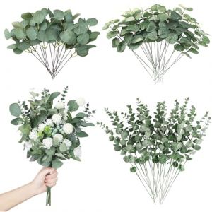 JAONLD Eucalyptus Artificiel 30 Pi&egrave;ces Feuillage Artificiel Feuille Eucalyptus Plantes Artificielles Branche Decorative pour Decoration Maison, Mariage Cuisine Composition Florale de Bureau (XINDONGLI, neuf)