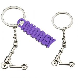 Porte-Clés Original, Trottinette, Urbain, Avec ou Sans Prénom, Personnalisable, Bijour de Sac, Porte Clef pour Homme et Femme (Style 1 sans Prénom) (⭐Publisit-France⭐, neuf)
