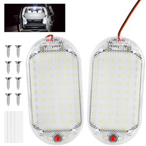 URAQT Barre de Lumière Intérieure à LED, 2PCS 48LED 12V Barre Lumineuse Intérieure 10W, avec Interrupteur on/Off, 800LM Blanche Barre de Bande Lampe pour Voiture/Camion/Camping-Car/Bateau/Van Ovale (HAPPYSALLER, neuf)