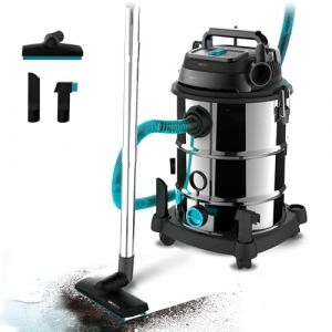 Cecotec Aspirateur pour Solides et Liquides de 30 L Conga Rockstar Wet & Dry Steel Pro. 1600 W, 23 kPa, Système de Drainage, Aspirateur et Souffleur, Structure Métallique, Roues, Rayon d'Action de 5m. (Cecotec, neuf)