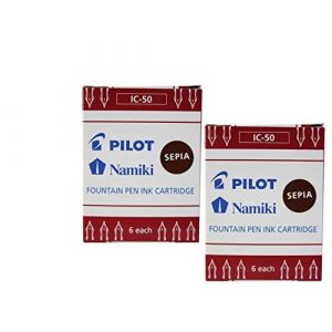 PILOT Lot de 2 Etuis de 6 Cartouches d'encre Namiki IC-50 pour Stylo Capless Sepia (PAPETERIE DU COLLEGE, neuf)