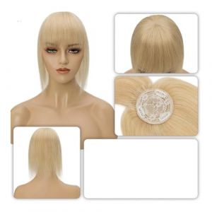 Postiche Femme 8,5 x 8,5 cm Postiches Cheveux Humains for Femmes Mono Perruques Pince À Cheveux Avec Frange Postiche Lisse Invisible Clip Dans Les Extensions De Cheveux Postiche Cheveux Femme(12 inche (zuwanguk, neuf)