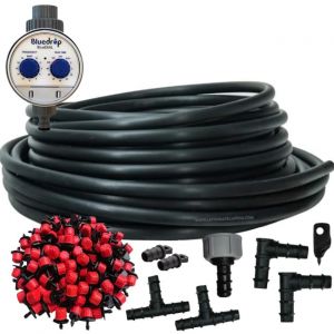 Suinga Système d'irrigation goutte à goutte pour jardin 100 mètres. Comprend un tuyau de 16 mm + 100 goutteurs + programmateur d'arrosage + accessoires d'installation (LaTiendadelJardin-com (Ne pas expédier vers îles), neuf)