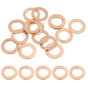 PATIKIL Joint Cuivre M14, 15 Pièces 14mm ID 22mm OD 1.5mm D'Épaisseur Rondelle Plate Métrique pour Vis Boulon Bouchons de Vidange D'Huile (PATIKIL UK, neuf)