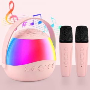 Karaoke Enfant, Diealles Shine Portable Micro Karaoke, Karaok&eacute; avec Magique Voix Change et LED Lumi&egrave;re, Enceinte Micro pour Fille Gar&ccedil;on (Rose) (Zoliche, neuf)