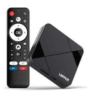 LEFFOT Android 14 TV Box 2025, 2Go RAM + 16Go ROM, 4K Ultra HD Boitier IP-TV, 4K@60Hz Sortie Vid&eacute;o, Boitier Android TV avec Contr&ocirc;le Vocal, WiFi 6, BT 5.4, 100M Ethernet, RK3518 Quad-Core A53 (LEFFOT Store, neuf)