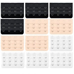 12 Pi&egrave;ces Rallonge Soutien Gorge 4 Crochets Extension Soutien Gorge 4 Crochets Attache Soutien Gorge Prolongateur Soutien Gorge Noir Beige Blanche Extenseur Soutien Gorge Allongeur Soutien Gorge (Seewon, neuf)