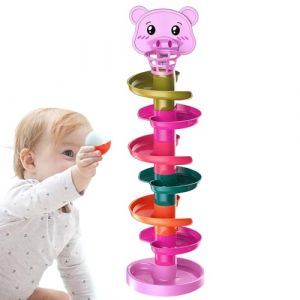 Rampe D'activit&eacute; avec Balle, Tour De Chute De Boule, Tour Tourbillonnante De Chute De Boule Et De Rouleau, Jouet De Rampe De Chute Et De Roulement De Balle, Jouet De Rampe De Boule &Eacute;ducatif Empilable (qirens, neuf)