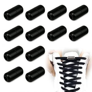 RICHDMI Lacets Elastiques avec Fermoir en M&eacute;tal, Lacet Elastique Adulte, Lacets Sans Noeuds, Lacets de Verrouillage M&eacute;tal, pour Raccourcir Les Lacets de Baskets Chaussures D&eacute;contract&eacute;es (Noir) (OuiouiMarke(Livraison express &agrave; partir de 5 euros), neuf)