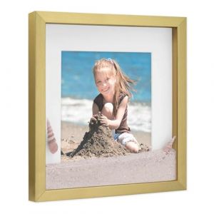 PHOTOLINI Cadre Photo 3D à remplir 30 x 30 cm Or, Cadre boîte Profond avec Passe-Partout, pour Objets jusqu'à 1,5 cm, Bois MDF, Verre - pour Les Loisirs créatifs & comme Cadeau (PHOTOLINI, neuf)