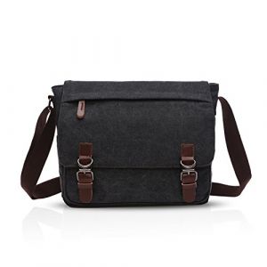 FANDARE Unisexe Sac &agrave; Bandouli&egrave;re Toile Sac d'&eacute;paule Mallette Homme Femme Sac de Messager pour 12.9 Pouce Laptop Sac de Facteur Crossbody Bag Grande Capacit&eacute; pour Travail Fac Voyage Sport Business (BEWMER S.R.L., neuf)