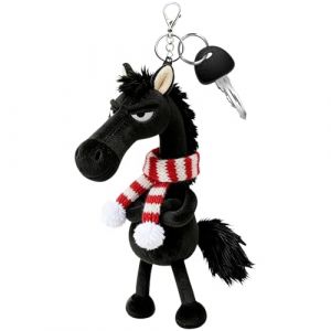Porte-cl&eacute;s en peluche, porte-cl&eacute;s doux, pendentif cheval, accessoire en peluche avec anneau en m&eacute;tal, bijou de sac avec crochet durable, accessoire cl&eacute; pour adolescents, mari, fils, fille, (ChunMeiMart, neuf)