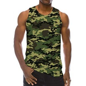 Loveternal Debardeur Homme Camouflage 3D Imprimer Cool Graphic Camo Tank Top Fête Coloré Débardeur sans Manche Homme XL (Chuangjinghai, neuf)
