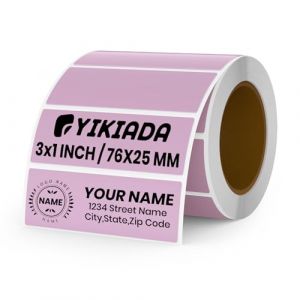 YIKIADA Lot de 500 &Eacute;tiquettes Thermiques Adh&eacute;sives 25 X 76 mm Violet Rouleaux Autocollantes Imperm&eacute;able Amovible Imprimables pour Bureau &Eacute;cole QR Inventaire (YIJIADA, neuf)