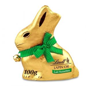 Lindt - Moulage LAPIN OR - Chocolat Lait-Noisettes - Idéal pour Pâques, 100g (culture et vous95, neuf)