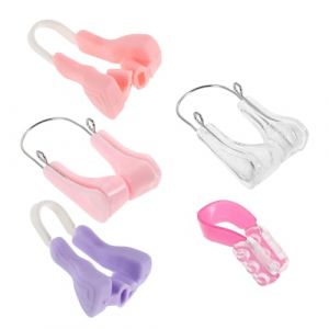 Mipcase Lot de 5 Pinces &agrave; Nez en Silicone Invisibles Dispositif Redresseur pour Pont du Nez Forme Affin&eacute;e Usage Jour et Nuit Couleurs Assorties Rose Violet Transparent pour Beaut&eacute; (andy wang, neuf)
