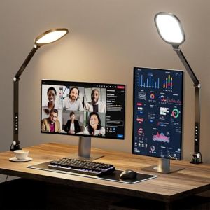 LitONES Lampe de Bureau LED avec Pince, &Eacute;clairage Zoomable 3 Modes de Couleur & 10 Luminosit&eacute;s - Lumi&egrave;re d'Architecte pour Appels Vid&eacute;o, Bureau, Lecture et Soin des Yeux (Viga Europe, neuf)