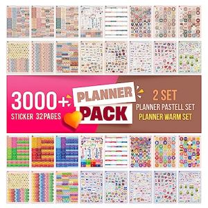 colortouch Lot de 3000 autocollants pour planificateur mensuel - Accessoires pour calendrier, planificateur, organiseur, agenda, journal, carnet de notes - Album autocollant, décoration, saisonnier (colortouch, neuf)
