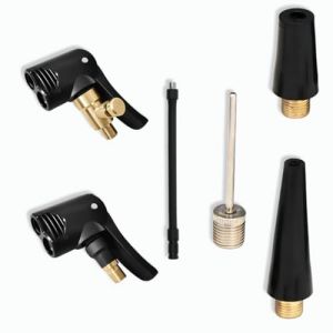 GGUFAY 6 Pièce Adaptateur de Valve Pneu Voiture, Tube d'extension de gonfleur de Pneu, Embout de Gonflage Laiton,Adaptateur Schrader Presta, pour Voiture de Moto de vélo (Rfervgauk, neuf)