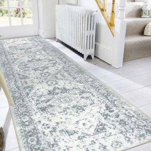 Famibay Tapis de Couloir 80 x 300cm Tapis de Cuisine Vintage Lavable Descente de Lit Tapis de Cuisine Devant Evier Lavable Antiderapant pour Salon, Chambre, Cuisine et Couloirs (Pretty Decor, neuf)