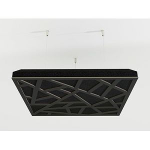 Lot de 4 panneaux acoustiques montés au plafond avec kit de montage | Panneaux insonorisants et diffusants | Réduction d'écho | Traitement acoustique | Couleur : (Noir, SKYROSS) (ATB-SOUND, neuf)