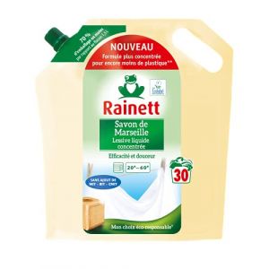 Rainett Recharge lessive 1,5 L 30 lavages Savon de Marseille (UN PETIT TOUR D'AMOUR  PERIODE ESTIVALE INDULGENCE, neuf)