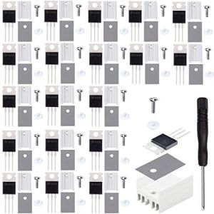 Youmile 20 pcs IRF640 IRF640N Mosfet Transistor 18A 200V IRF640NPBF N-Channel Power MOSFET TO-220AB 3Pin avec Radiateur Vis Rondelle Caoutchouc Silicone Tournevis (YoumileDirect, neuf)