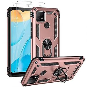 FMPCUON Coque pour Huawei Y5p 2020/Honor 9S avec 2 Verre Tremp&eacute;, Anneau Support Militaire Anti-Chute Renforc&eacute;e Bumper Antichoc TPU Souple et PC Rigide Protection Etui Or Rose (FMPCUON-EUR, neuf)