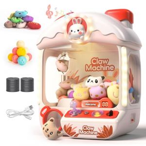 cossy Candy Grabber Machine, Machine &agrave; Attraper avec Lumi&egrave;res & Musique, Machine &agrave; Griffes pour Enfants avec 20 Peluches & 24 pi&egrave;ces de Monnaie, Cadeau d&lsquo;Anniversaire, No&euml;l, Mignon Lapin (Joyvoll, neuf)