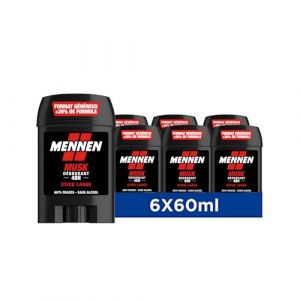 Mennen MUSK Deodorant homme 24H stick large sans alcool anti traces - Lot de 6 (LYOR SHOP, neuf)