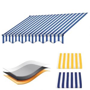 ROFBIHG Toile De Store pour Store Banne, Tissu De Remplacement, Anti-UV, Imperm&eacute;able, Avec Volant, 4x2m (Bleu, 13x6.5ft) (jinRonghua, neuf)