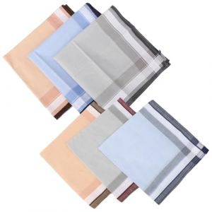 KIRZAX 6 Pcs Serviettes carr&eacute;es pour hommes, 40 x 40cm Mouchoirs pour hommes, Mouchoirs en tissu classique, Mouchoirs traditionnels pour hommes, Grands mouchoirs &agrave; carreaux pour hommes Cadeaux (VLAD SHOP ADV, neuf)