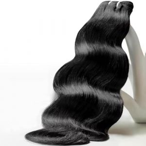 TRIIPPY 100% M&egrave;che Cheveux Raw Humains Cambodgiens Body Wave Noir Naturel, Sans Traitement Chimique, 1 M&egrave;che (22 Pouces) &mdash; Qualit&eacute; Boutique Moiti&eacute; Prix, N&deg;1 Marque de Cheveux Raw En Europe (junmiao store, neuf)