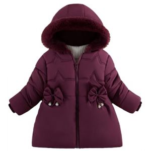 Happy Cherry Manteau Fille épais Hiver Doudoune Chaud Enfant Fille Veste à Polaire Enfant Blouson d'Hiver à Capuche 100 (Gshishop, neuf)
