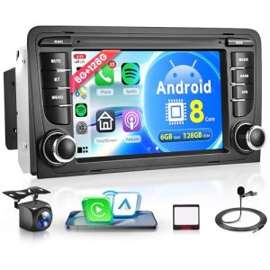6G+128G 8 Core sans Fil Carplay Android Autoradio pour Audi A3 8P A3 8P1 S3 RS3 8P RS3 Sportback 7 Pouces Autoradio avec Android Auto GPS Navi WiFi Mirror Link Bluetooth FM/RDS/DSP EQ Cam&eacute;ra de Recul (Rimoody Direct, neuf)