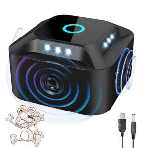 Ultrasons Souris à Ultrasons et Rats 360 °,Appareil Ultrason Souris avec 12 Lumières Stroboscopiques et PIR,Répulsif Ultrasons Anti Rongeur Les et la Rats, Souris, Campagnols et Loirs (Chyadz Store, neuf)