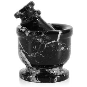 Ensemble mortier et pilon en marbre Radicaln noir 2,5 pouces Moulin &agrave; &eacute;pices et broyeur &agrave; ail faits &agrave; la main pour la cuisine Ensemble mortier et pilon Petit broyeur &agrave; herbes (Radicaln UK, neuf)
