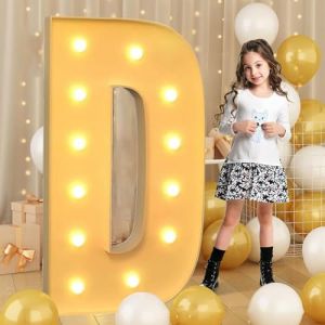 Lettre D géante lumineuse à DEL de 120 cm, panneau lumineux en mosaïque pour chapiteau, lettres LED pour Saint-Valentin, anniversaire, Noël, Nouvel An (TaiYuanCaiYiDianZiShangWuYouXianGongSi, neuf)