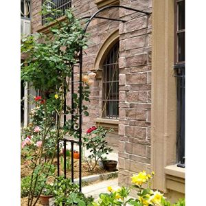 Demi-Arche de Jardin Arceau Rosier Grimpant 90x240x40cm 200x267x50cm 350x267x50cm Arche en métal Stable Tonnelle Arcade pour diverses Plantes grimpantes, Jardin extérieur, Noir/Blanc (Color : Noir, (Gathers from Everywhere, neuf)