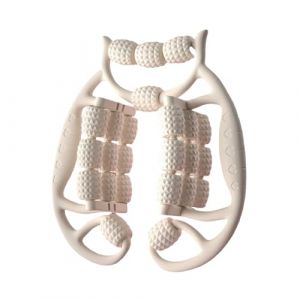 LeeQinersw Rouleau de Massage pour les Jambes, Outil de Massage des Tissus Profonds, Rouleau en Mousse Portable &agrave; 360 Degr&eacute;s pour l'&Eacute;quipement de Musculation, 24 Roues, Blanc (LeeQiner, neuf)