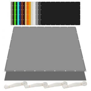 Voile d'ombrage Toile d'ombrage 1.5 x 6.5 m Imperméable 95% UV Protection Toiles D'Ombrages avec Cordons pour Serre/Jardin/Pergola/Patio Lawn, Gris Clair (LiShiQuLiSanDianZiShangWuYouXianGongSi, neuf)