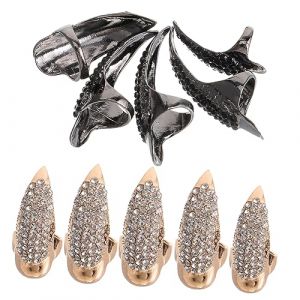 minkissy 10 Pièces Bague Diable D'halloween Griffe De Doigt Décorations De Doigt Griffe D'ongle Pour Hommes Anneau à Ongles Bijoux Bagues Aigle Anneaux D'ongle Griffes Gothiques Strass (Master Self, neuf)