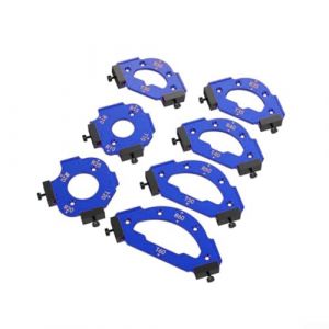 Besttoolifes Lot de 7 gabarits d'angle de défonceuse en aluminium pour le travail du bois - Angle oblique - Angle oblique - Angle extérieur rond - Guide de positionnement d'angle (RT20) (ZHIHEHUI, neuf)