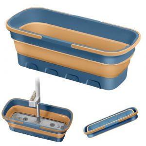 Shunfaji Seau à Franges Pliable, Seau Pliable rectangulaire et Pratique - Seau Pliable - Seau de Camping - Seau à Eau de Nettoyage - 54 x 22 x 18 cm (Seau à Franges, Bleu), SFJ125 (Shunfaji Store, neuf)