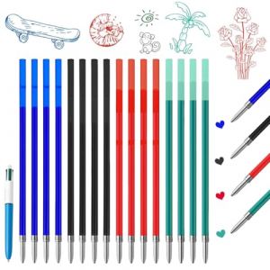 4 Couleurs -16 Pi&egrave;ces- pour recharge stylo 4 couleurs bic - Pointe Moyenne (1,0 mm) (HQRKOTM, neuf)