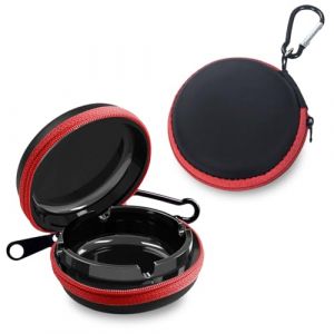 FEMONGY cendrier de poche anti odeur, cendriers de poche, cendrier anti odeur, cendrier de poche, cendrier portable, S'ouvre facilement, grande capacité, adapté aux voyages (2pcs, Noir) (linxianaidi, neuf)