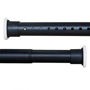 BAILEY JO Tringle Extensible pour Rideau de Douche 70-110CM sans Perçage en Acier Composé Noir Mat Diamètre 32mm Barre Télescopique Multifonction pour Rideau/Vêtement/Dressing (BAILEY JO, neuf)