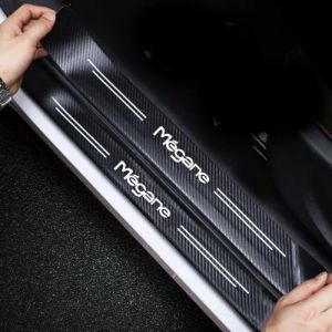4 Pièces Protection Seuil de Porte de Voiture pour Renault Megane, Autocollant en Cuir de Fibre de Carbone Plinthes pour Auto (GLOFY GOD, neuf)