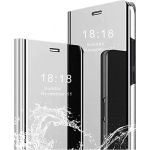 QIWEIQING Coque pour Samsung Galaxy Note 8, Housse en Cuir Samsung Galaxy Note 8, &Eacute;tui T&eacute;l&eacute;phone Samsung Note 8 Magn&eacute;tique Etui Housse pour Galaxy Note 8 Flip Mirror Silver QH (QIWEIQING, neuf)