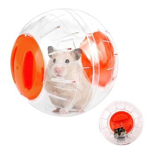 Ballon de Jouet de Gerbille, Boule de Hamster Transparente, Boule d'exercice de Hamster, Ball de Hamster, pour Petits Animaux de Hamster Plastique Petit Balle Portatif (12cm, Orange) (Zrklno, neuf)